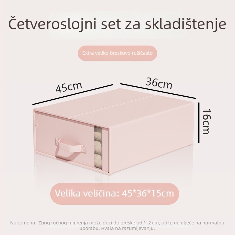 Prašinom otporna četverodjelna kutija za pohranu posteljine, skladišni organizator od tekstila, 18 L