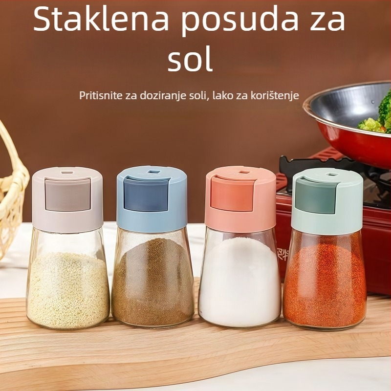 Ice Bird Stakleni Set So i Začine – Otporn na vlagu, Zatvoren Dozator Soli, Kuhinja