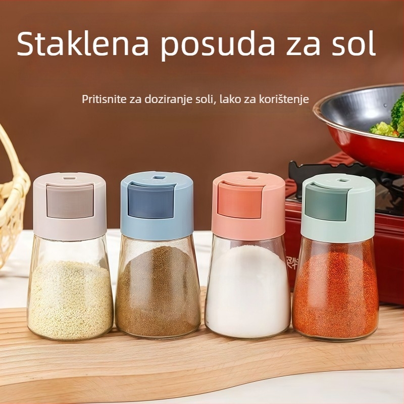 Ice Bird Stakleni Set So i Začine – Otporn na vlagu, Zatvoren Dozator Soli, Kuhinja