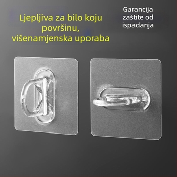 Kružna samoljepljiva kuka za zid — višenamjenski držač s tri reda kukica, nosivost 20–30 kg