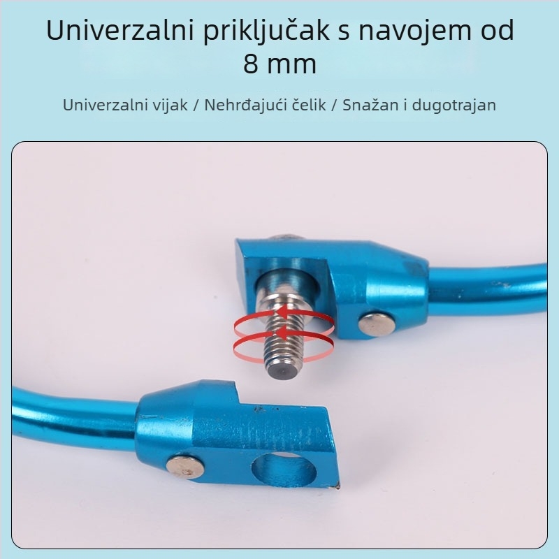 Aluminijska legura sklapanja glava mreže za ribolov, s 8 mm spojem, trokutasti sklopni dizajn, gumasta mreža