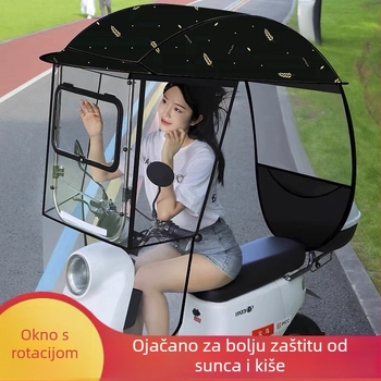 Suncobran s 3‑ramenim vlaknastog okvira, ručno otvaranje i zatvaranje, UPF 40+ zaštita, rotirajući, otporan na vjetar i kišu