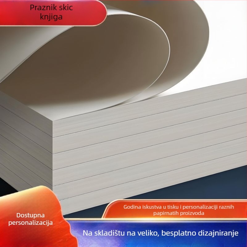 Prazna bilježnica, 30 listova, offset papir, bez korice, prilagođeno tiskanje logotipa, prilagođena obrada