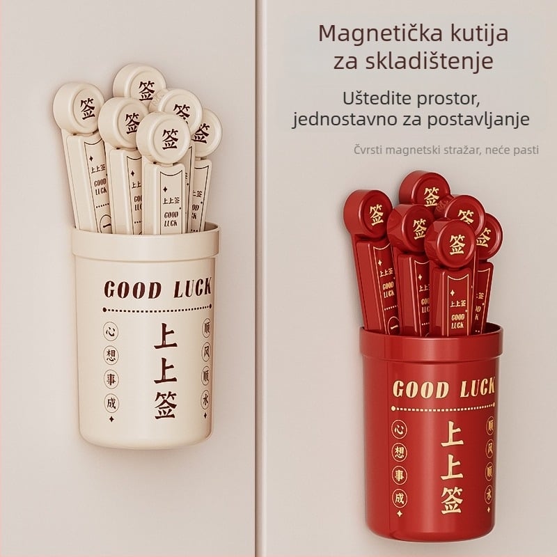 Magnetska zatvarač za plastične vrećice hrane, otporna na vlagu i čuva svježinu; pogodna za zatvaranje mlijeka u prahu i banana grickalica; moguć tisak logotipa; 1 kutija s 6 komada