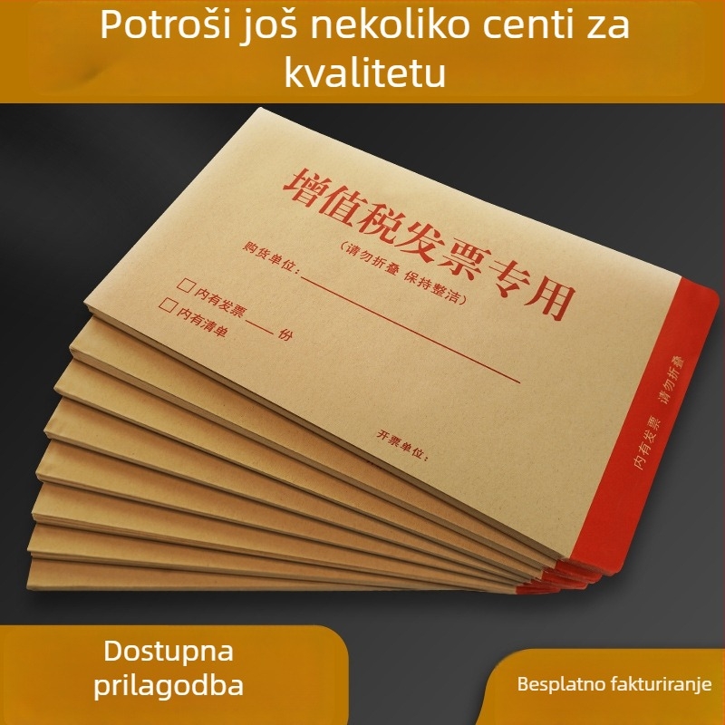 Kraft papir fakturalna kuverta, zapadni stil, model No. 7/c5, ispis logotipa moguć, prilagodba dostupna.