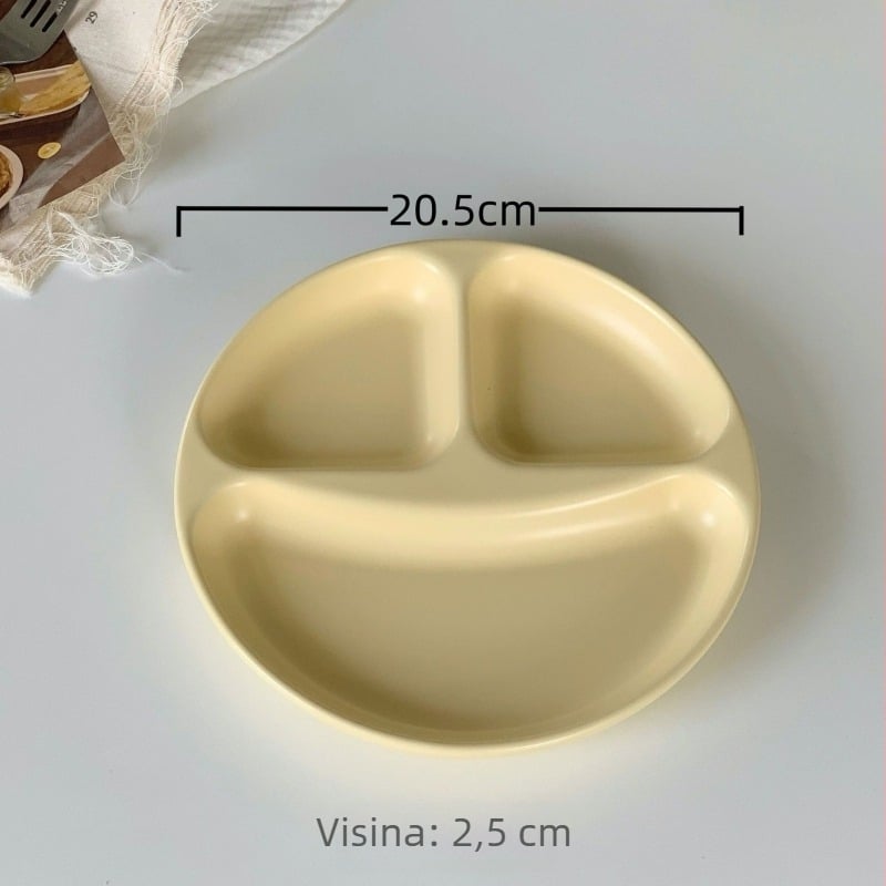 Porcelanski tanjur za večeru, okruglog oblika, svjež i sladak dizajn, pogodan za mikrovalnu pećnicu i s tiskanim logom