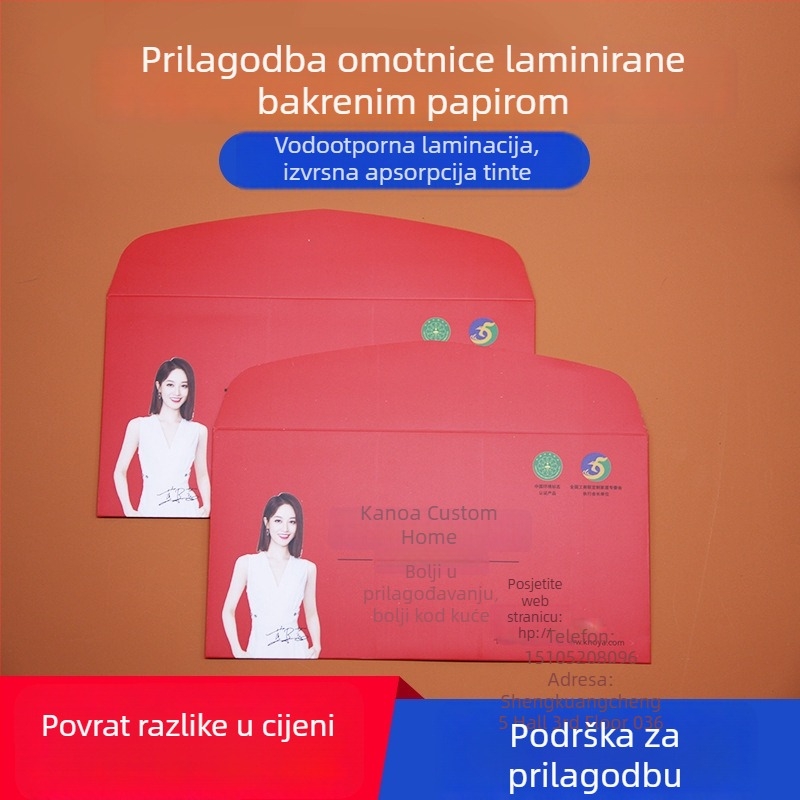 Prilagođene kraft kuverte za PDV dokumente, vruće utiskivanje, kineskog stila dizajn