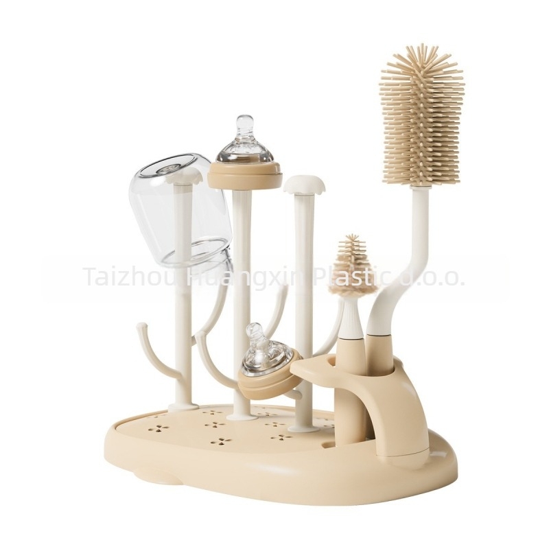 Držač bočica za bebe Eucalyptus Heart s uklonjivom sušilnom policom i držačem četkice za bočice