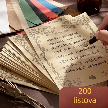 Set papira za pisma i kuvertu – vintage stil, jednostavan umjetnički dizajn za ručno pisane pisma, Amber 985, Materijal: svilenkasto cvijeće