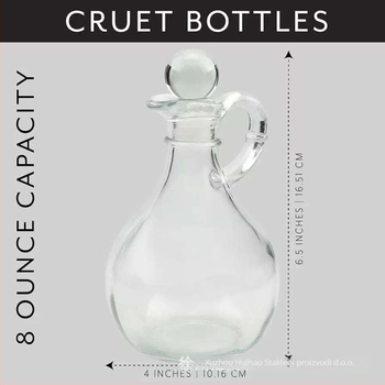 Staklena bočica ulja s držalom, marka Huihao glass products, staklo s kalcijem, moguć tisak logotipa, posuda za ulje, moderno minimalistički stil