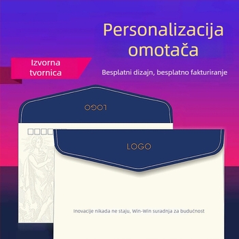 Kuverta s tiskom logotipa i prilagodbom (Materijali: bijeli karton, presovani papir, žuti kraft papir, offset papir; Model: No. 6/ZL; Stil: kineska kuverta; Tisak logotipa: Da; Prilagodba: Da)