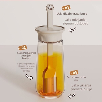 Posuda za ulje s integriranom četkom — materijal: staklo; funkcija: automatsko otvaranje i zatvaranje; stil: Nordic; kategorija: posuda za ulje; kvaliteta: premium proizvod