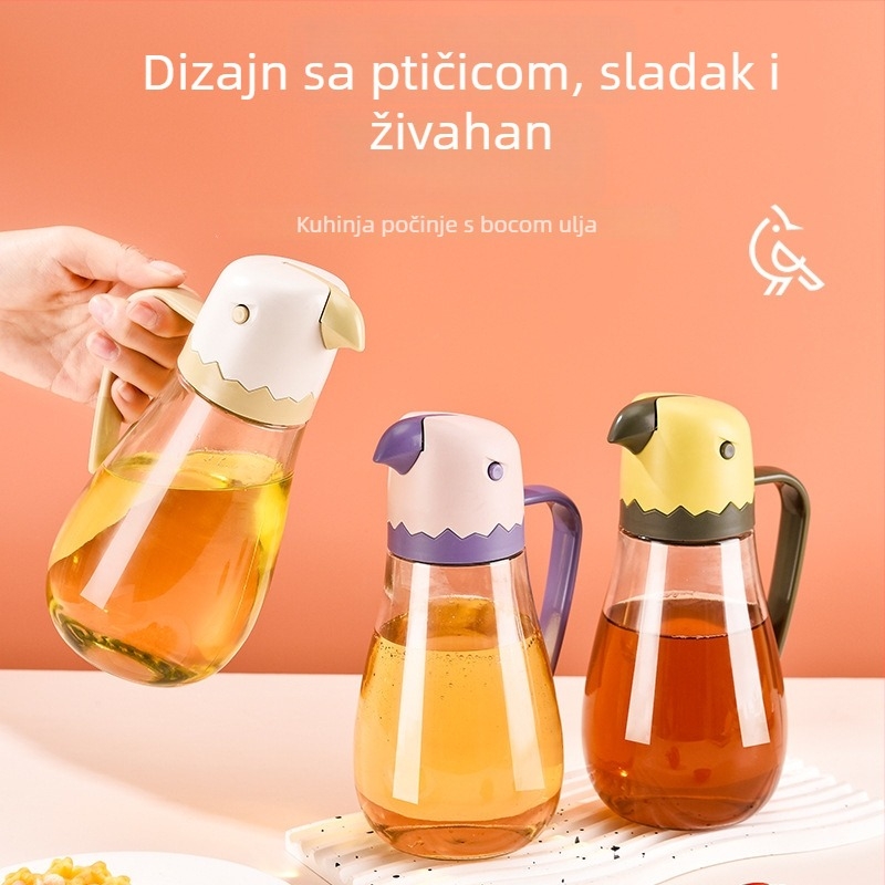 Staklena boca za ulje s automatskim otvaranjem i zatvaranjem, bez prosipavanja, velik kapacitet, lagani luksuzni stil