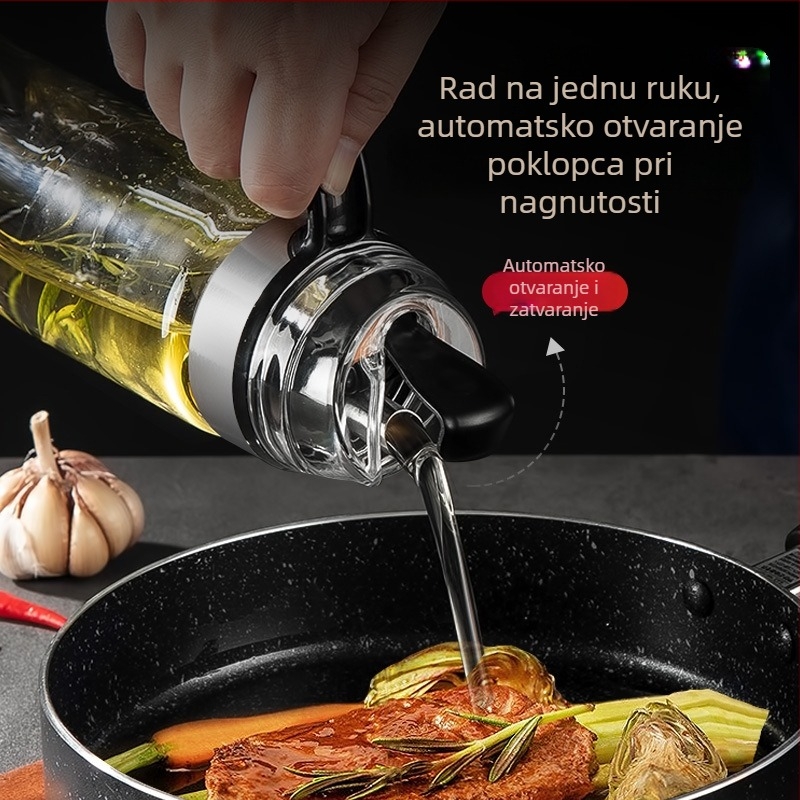 MAXCOOK staklena posuda za ulje s automatskim otvaranjem i zatvaranjem, nepropusna