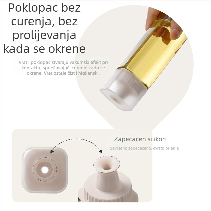 Staklena posuda za ulje s izljevom bez prolijevanja, pogodna za sojin sos i ocat
