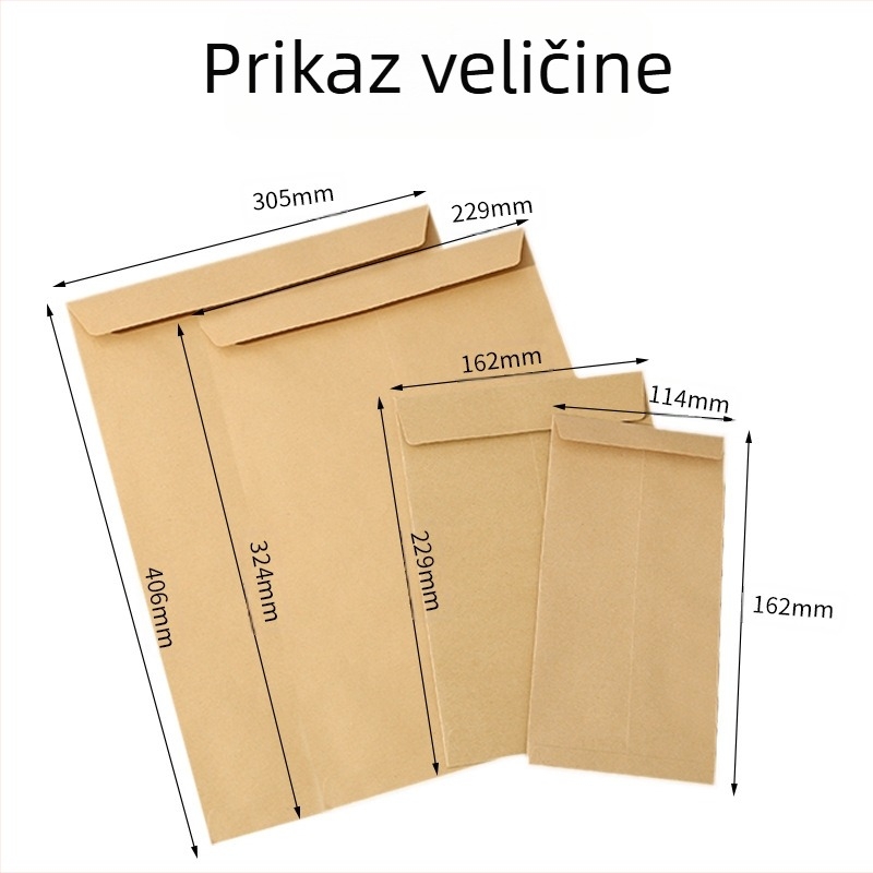 Prilagođena debela smeđa kraft kuverta za čestitke sa samoljepivim zatvaračem