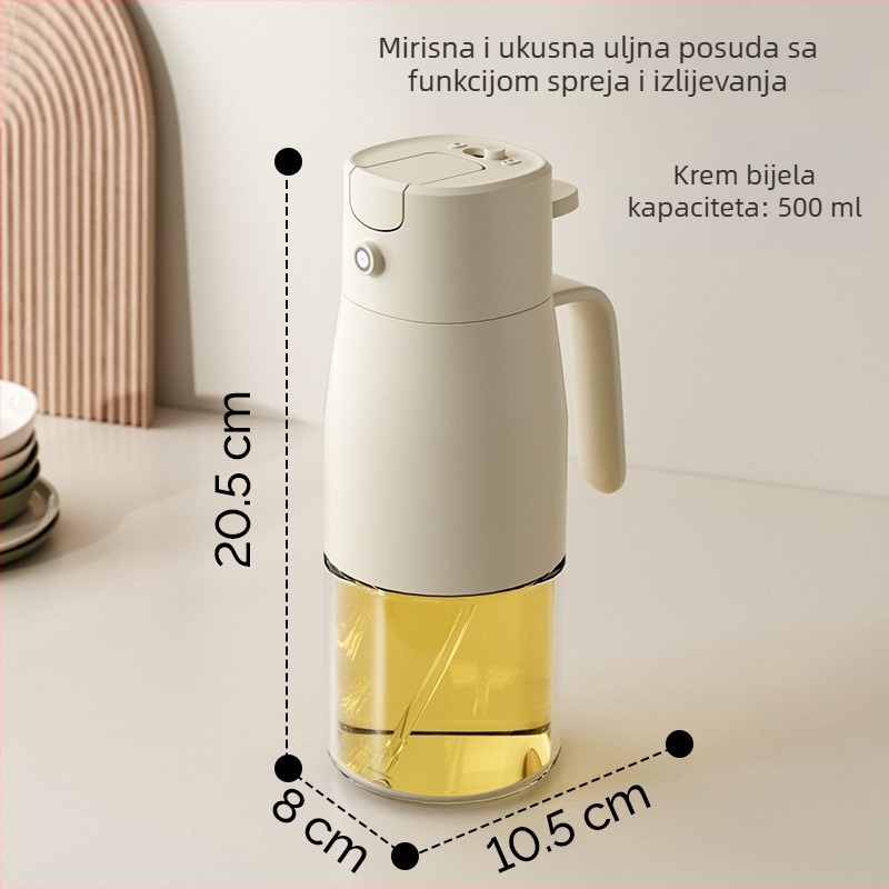 Staklena bočica za ulje sa gravitacijskim senzorom i automatskim otvaranjem zatvaranjem, bez kapanja, kuhinjski dozator