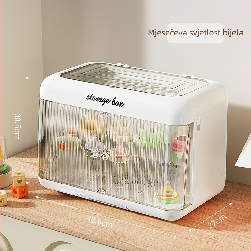 Spremnik za čuvanje bočica za bebe, plastični, dvostruka vrata, pravokutni oblik, montaža na stol