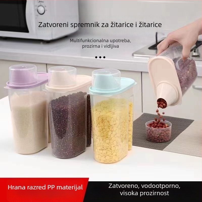 Plastični spremnik za žitarice, otporan na insekte i vlagu, hermetički zatvoren, nordijskog stila