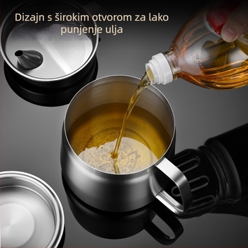 Lonac za ulje od 304 nerđajućeg čelika, kuhinjski filtar za ulje, otporno na curenje, veliki kapacitet