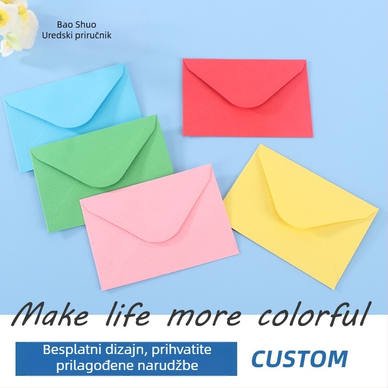 Set kraft papira s kuvertama – Bishuo Stationery, 100 kuverti + 100 razglednica, Veličina kartice 70×100 mm, Veličina kuverte 76×110 mm