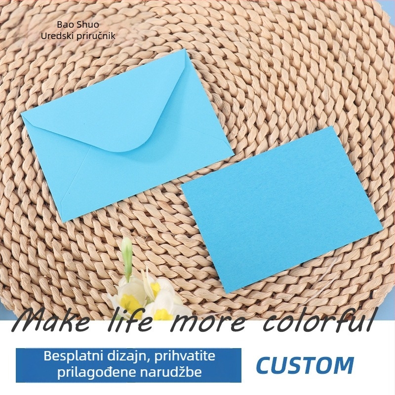 Set kraft papira s kuvertama – Bishuo Stationery, 100 kuverti + 100 razglednica, Veličina kartice 70×100 mm, Veličina kuverte 76×110 mm