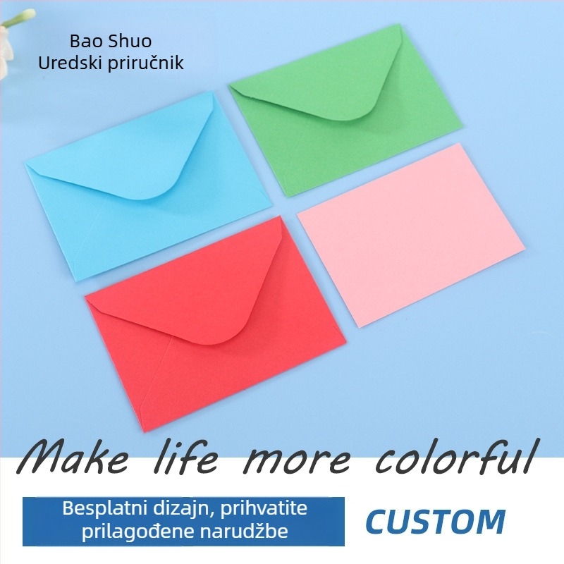 Set kraft papira s kuvertama – Bishuo Stationery, 100 kuverti + 100 razglednica, Veličina kartice 70×100 mm, Veličina kuverte 76×110 mm