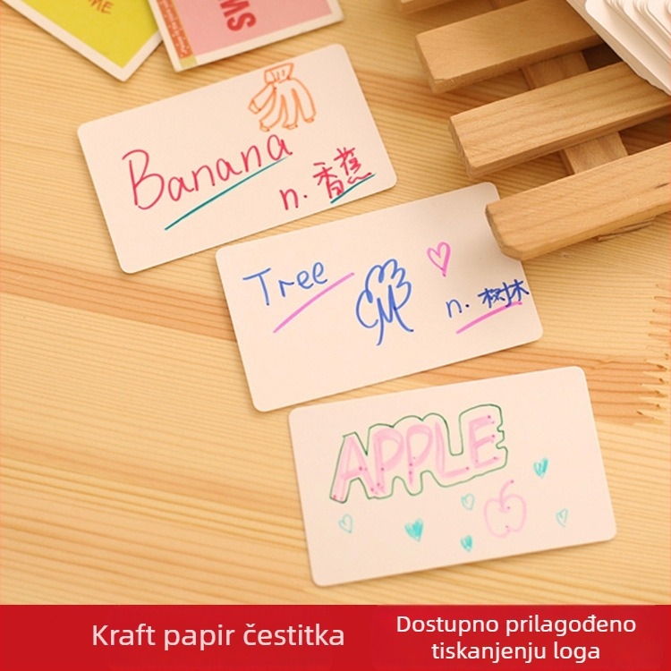Prazne kartice s riječima, 100 kom., 350 g/m², DIY, zaobljeni kutovi