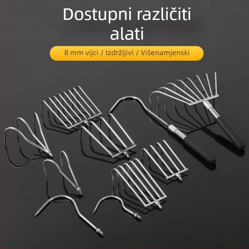 Nehrđajući čelični alat za kopanje u moru, ribolov na ledu i uklanjanje vodene vegetacije, s mrežastim košom; Brand Longevity Bird; Materijal: Nehrđajući čelik