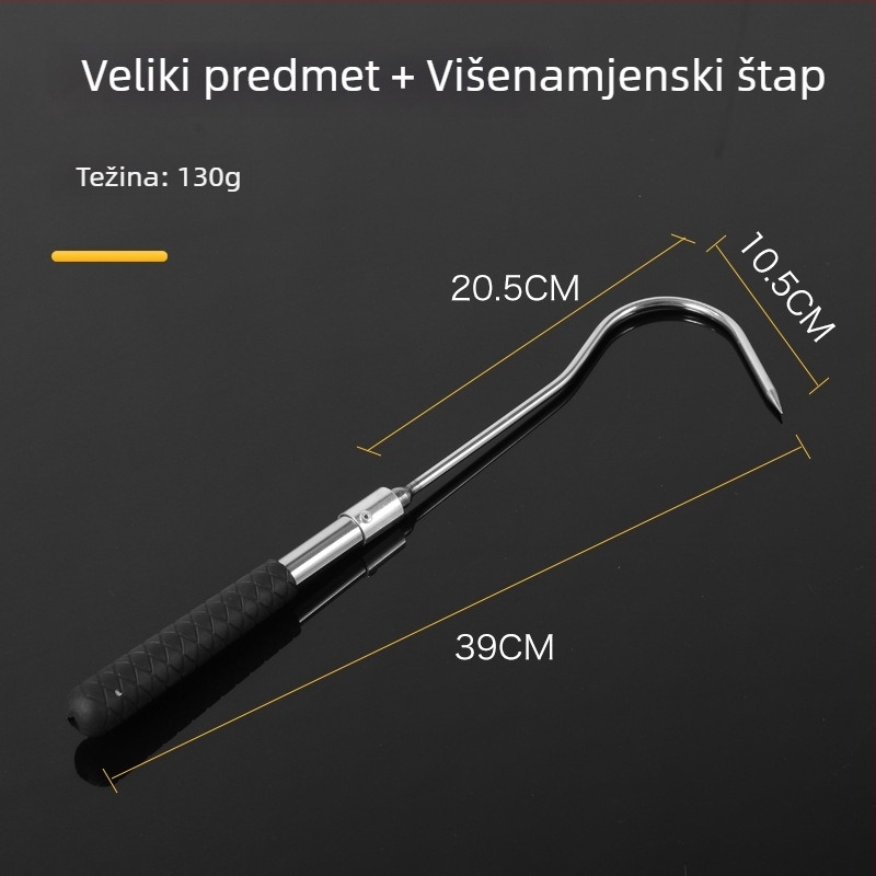 Nehrđajući čelični alat za kopanje u moru, ribolov na ledu i uklanjanje vodene vegetacije, s mrežastim košom; Brand Longevity Bird; Materijal: Nehrđajući čelik