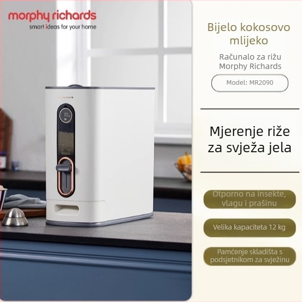 Spremnik za skladištenje riže - ABS+PP, zatvoren, otporan na vlagu i štetočine, s poklopcem, 12 kg kapaciteta