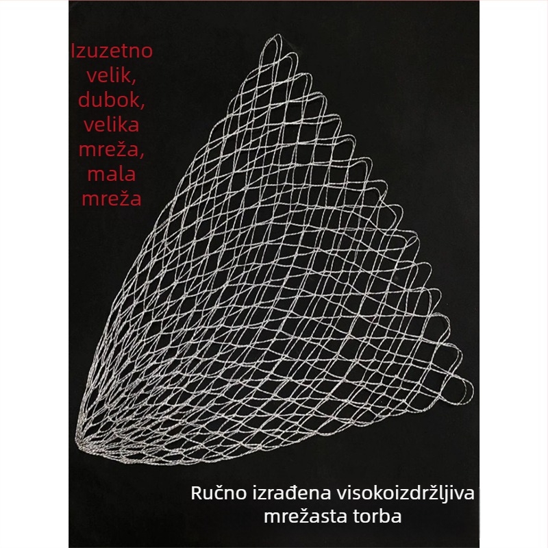 Velika ribarska mreža s čvrstim najlonskim koncem, bez petlje, glava protiv zaplitanja, male najlonske oči