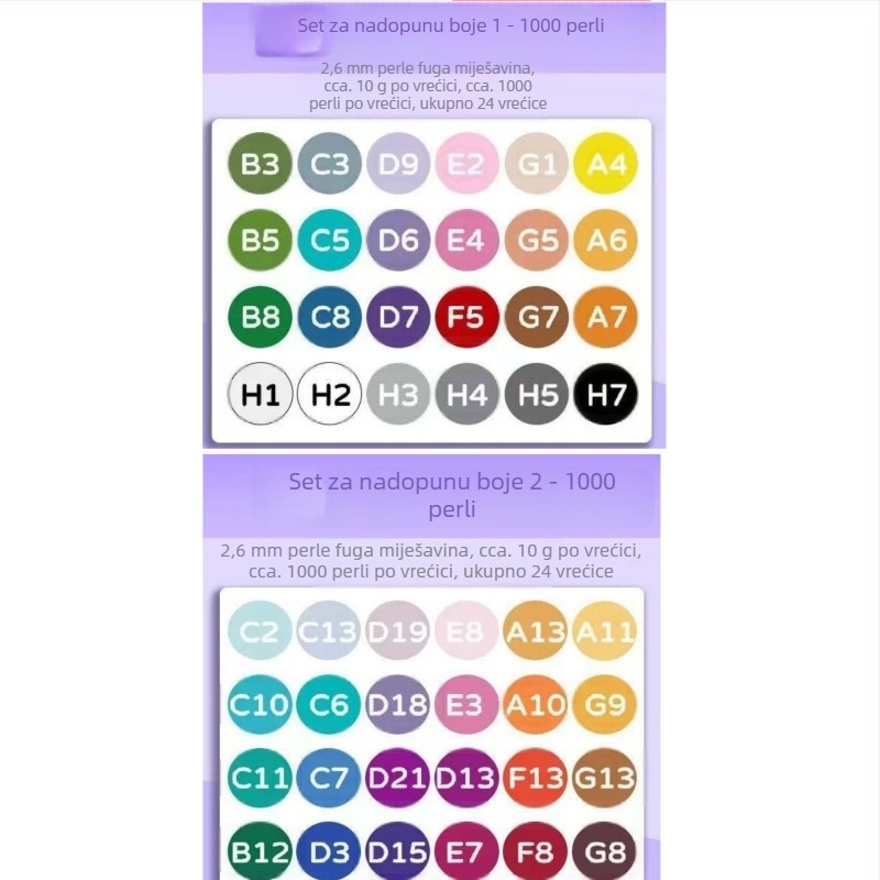 Fused Bean dopunski paket – DIY plosna puzzle igračka, plastika, uzrast 7–14 godina