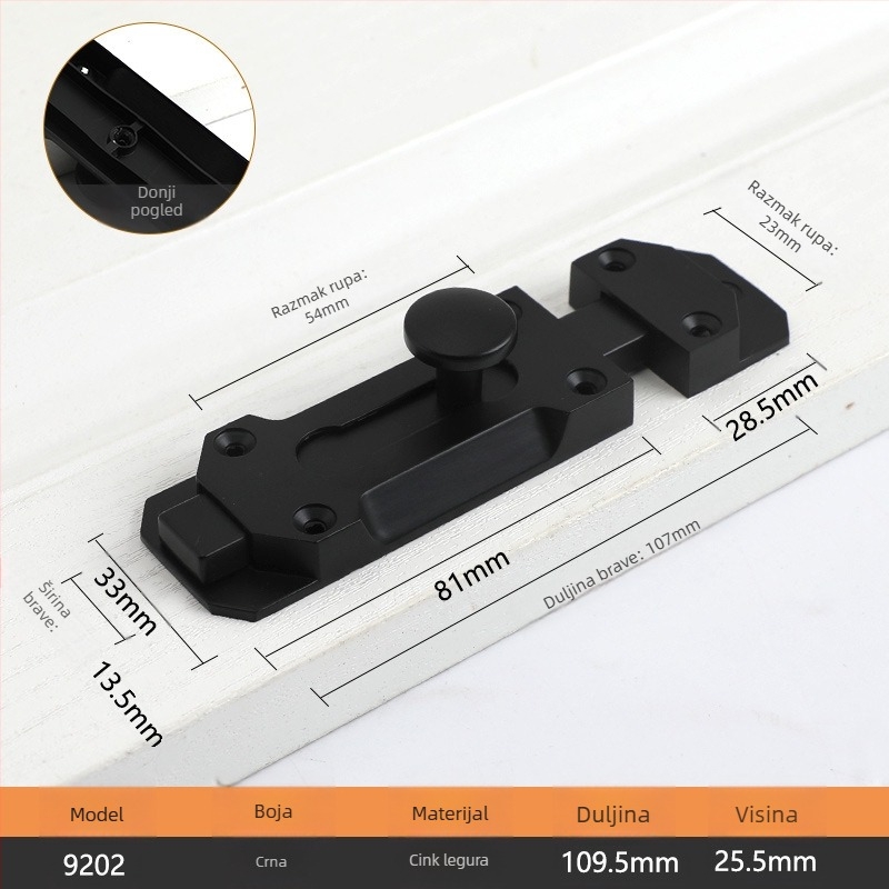 Zasun za vrata i prozore tipa A, model 9202, cink legura, antički stil, marka Aichmann