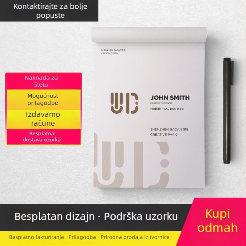 80 g bilježnica s odtrganim listovima, prijenosna