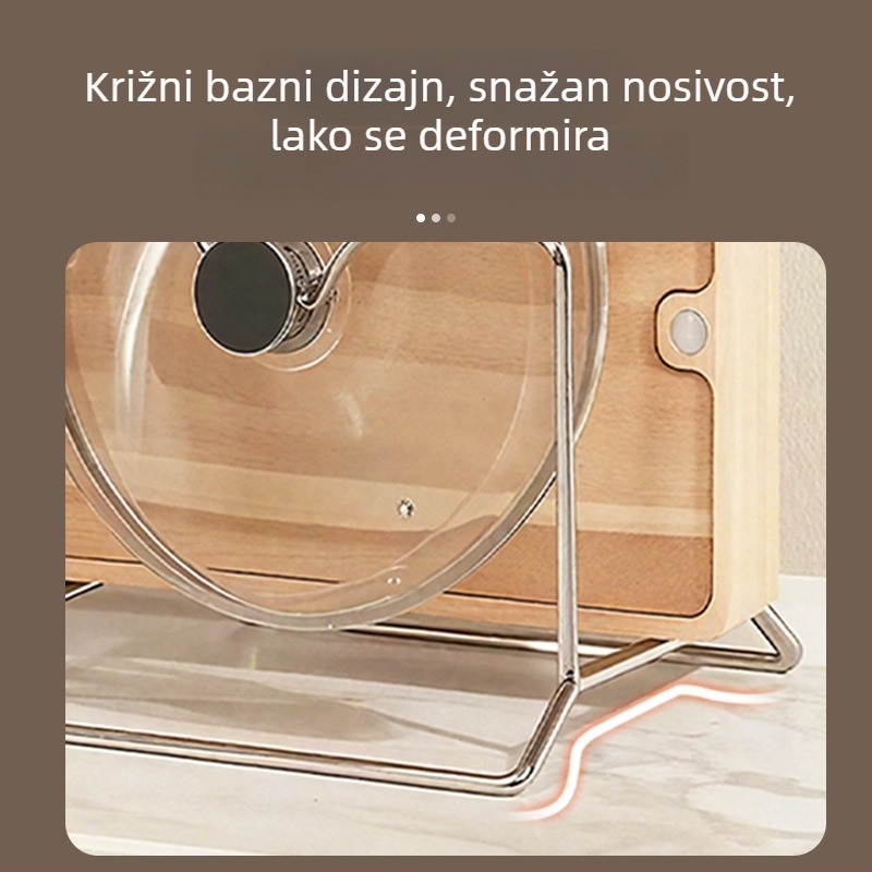 Stalak za nože i držač dasaka za rezanje od nehrđajućeg čelika, samostojeći kuhinjski organizator, jednostavan i modern dizajn