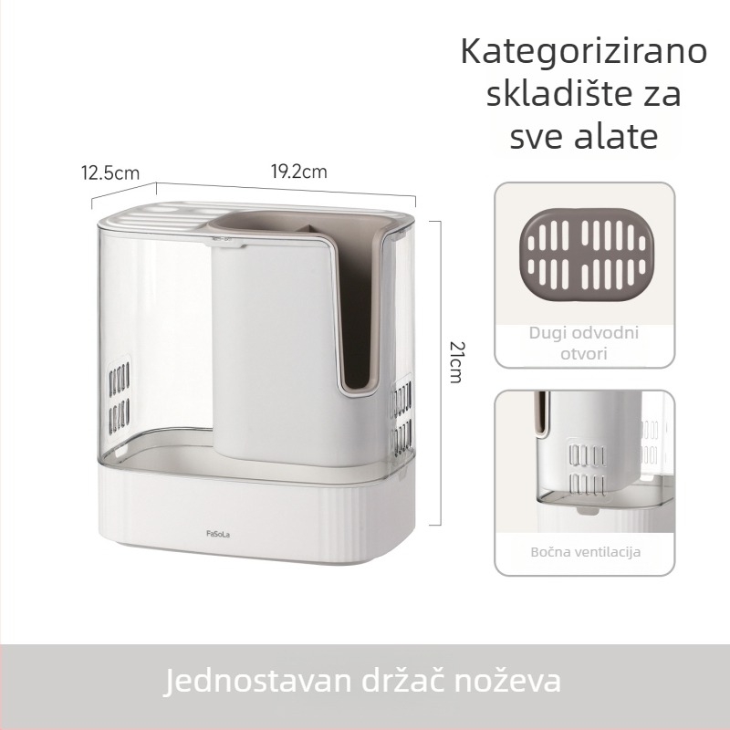 FaSoLa Višenamjenski Držač Noževa i Štapića Za Kuhanje, Na Pultu, Isušiv i Sastavljiv, PP i PET