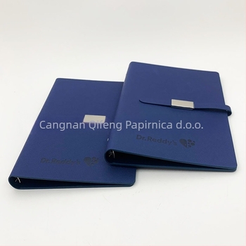 Bilježnica s umjetnom kožom, žično povezivanje, prilagođeni reljefni logotip, Dowling papir dvostruki offset, 80 g/m²