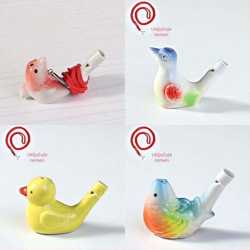 Keramički zviždaljka vodene ptice — suvenir igračka za turistička mjesta; idealan osobni poklon za kolege, prijatelje, djecu ili učenike (Enshi); pogodno za Dan učitelja, Dan državnosti i Dan djece; savršeno za putničke uspomene, završnice i zabave.