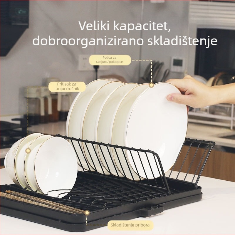 Sklopivi stalak za sušenje posuđa, od željeza, porijeklo Guangdong, izlazak jeseni 2023