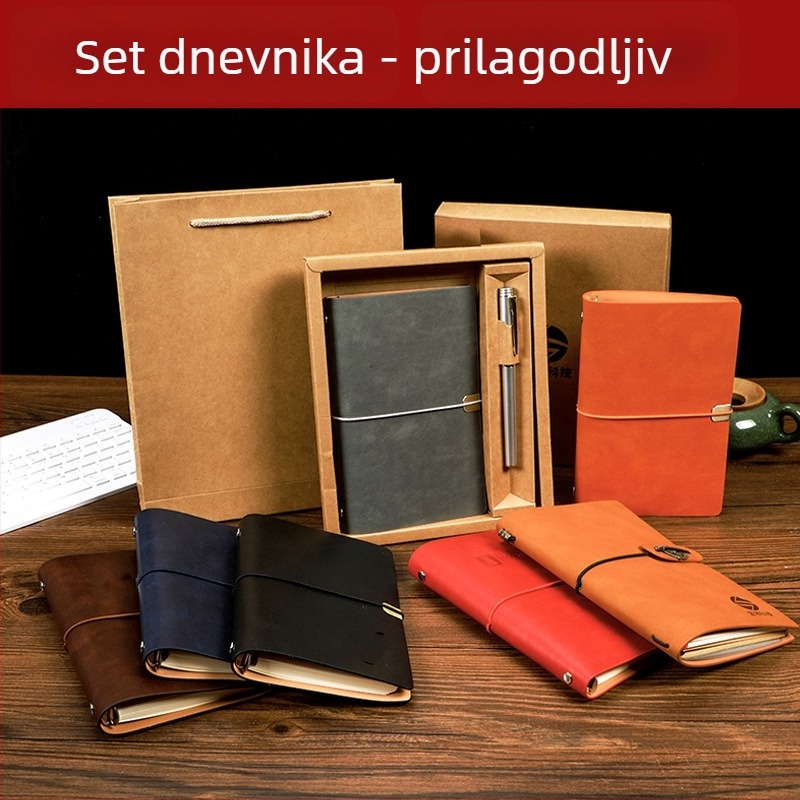 Bilježnica Vintage dnevnik s PU kožom, Loose-leaf veza, format A6, papir 75 g