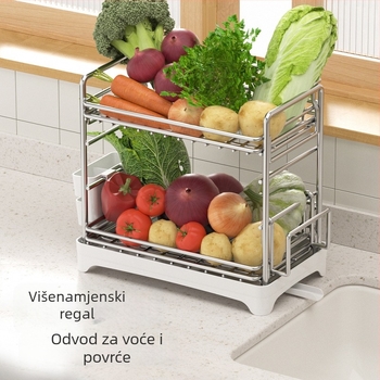 Fubaina 304 nehrđajućeg čelika odvodni stalak za posuđe za kuhinjski stol — Jednostavan i modern stil