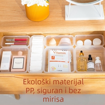 Organizator za ladicu – pravokutna PP kutija, prozirni uzorak, kapacitet 2 L, japanski stil