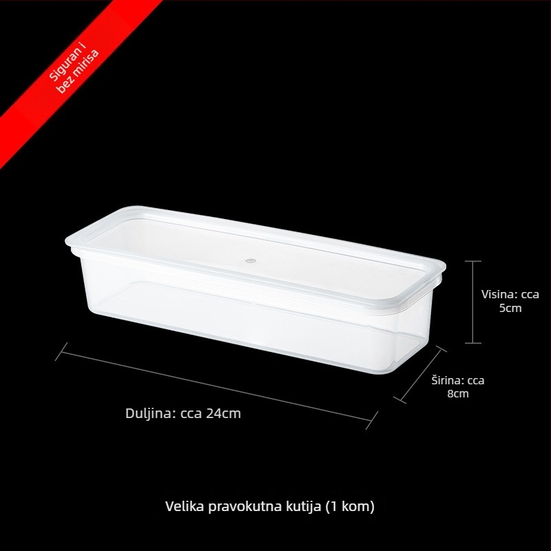 Organizator za ladicu – pravokutna PP kutija, prozirni uzorak, kapacitet 2 L, japanski stil