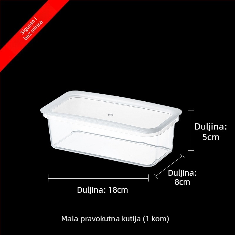 Organizator za ladicu – pravokutna PP kutija, prozirni uzorak, kapacitet 2 L, japanski stil