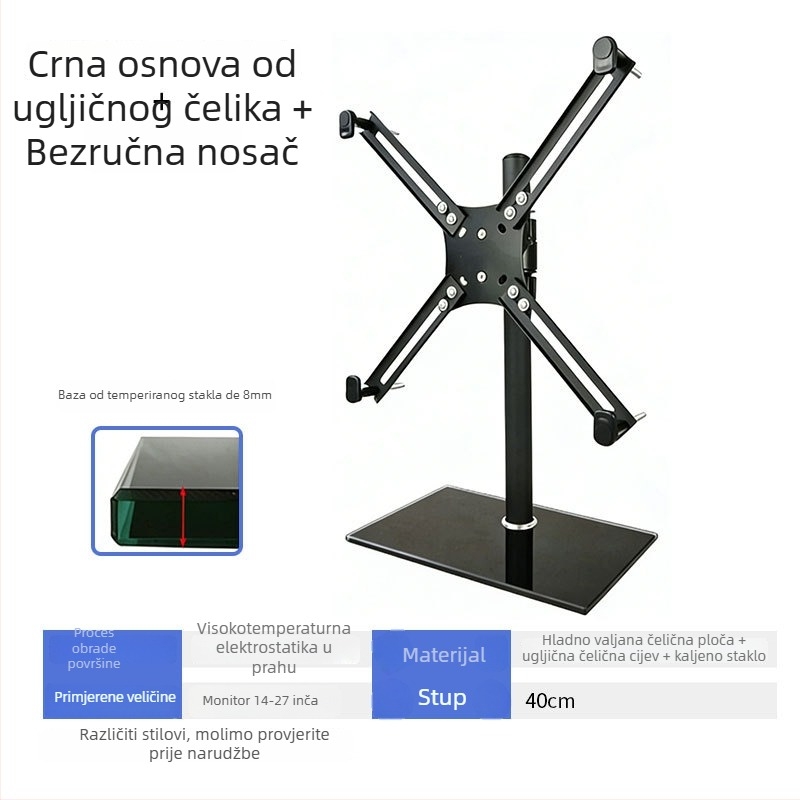 Monitor držač za računalo s horizontalnim i vertikalnim prebacivanjem zaslona — stolna baza monitora