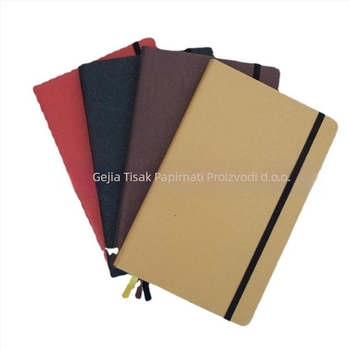 Bilježnica s gumicom i vezanjem na nit | Korica od PU / kože / kožnoga papira | Unutarnji papir 70 g | Unutarnji materijal: dvostrano ljepljivi papir | Model GJ03053