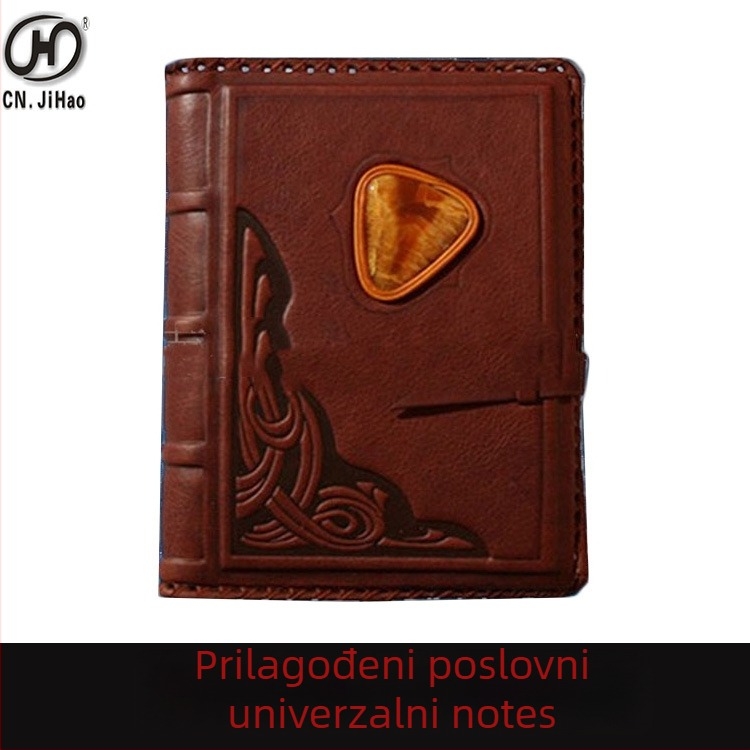 Kožni bilježnica s 6 rupa i klipsom, s izmjenjivim listovima, Dowling papir 80 g, spona od nehrđajućeg čelika