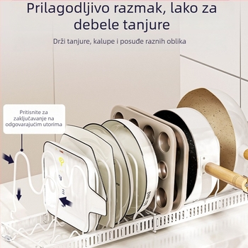 Stolni držač zdjela i tanjura – izvlačni, sklopivi, mobilni, bez ugradnje, metalni