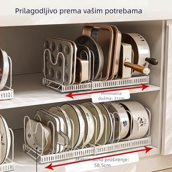 Stolni držač zdjela i tanjura – izvlačni, sklopivi, mobilni, bez ugradnje, metalni
